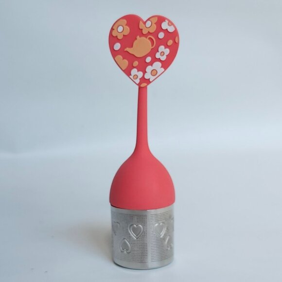 ADORABLE DAVIDs TEA HEART INFUSER Printed Strainer Basket Teapot CUTE - Picture 2 of 7